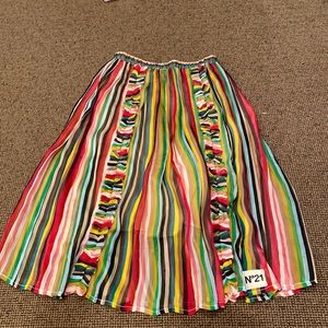 Number 21 kids striped skirt with ruffles